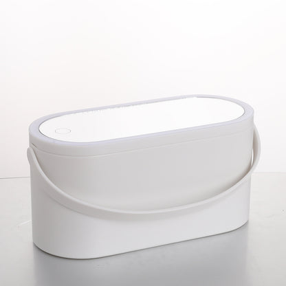 Portable Storage Box with LED light Makeup Mirror