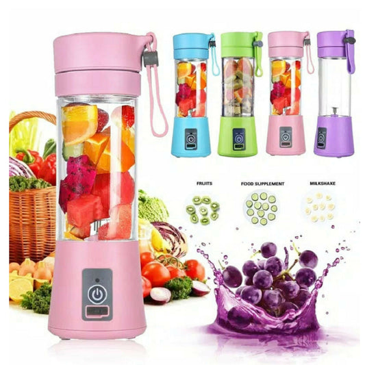 Portable Blender USB Rechargeable 6-Blade 380ml Smoothie Maker